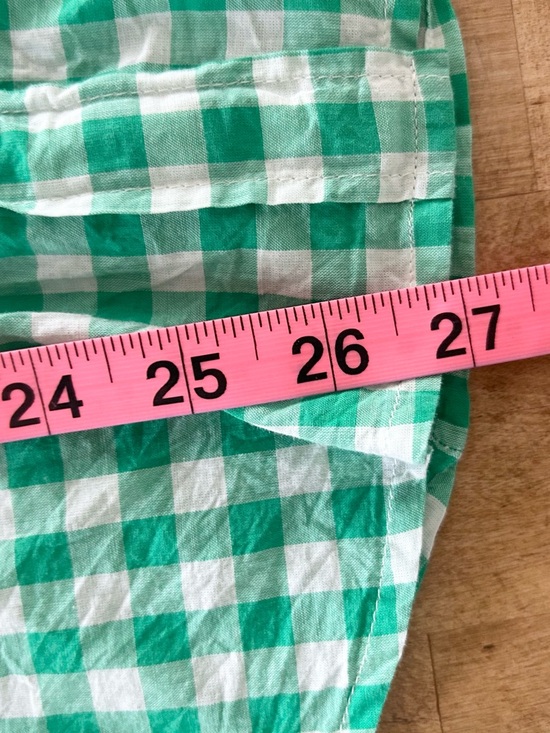 J. Crew Medium Green and White Gingham Long Sleeve Button-Down Shirt - Picture 7 of 7